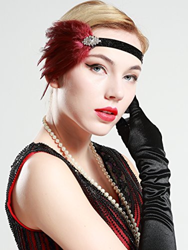 BABEYOND Dames jaren 1920 Great Gatsby Hoofddeksel Flapper Hoofdstuk Veer Hoofdband 1920 Crystal 20s Art Deco… - Image 6