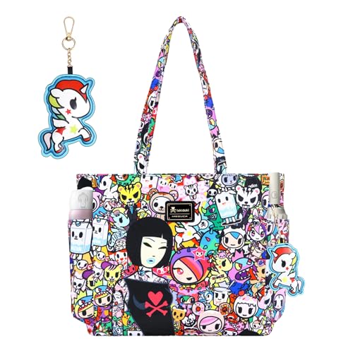 Image of tokidoki Large Tote Bag with Unicorno Keychain Laptop Travel Bag Shoulder Work Tote Weekender Bag Handbag for Women