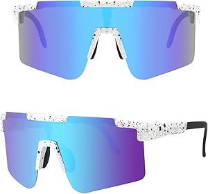 NICBOOY スポーツサングラス アウトドア サイクリング UV 400 偏光 男女兼用
