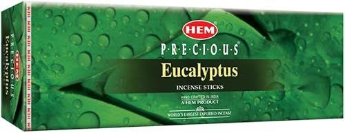 Hem Eucalipto para limpiar y relajar varillas de incienso  Paquete de 6 (20 varillas cada uno)