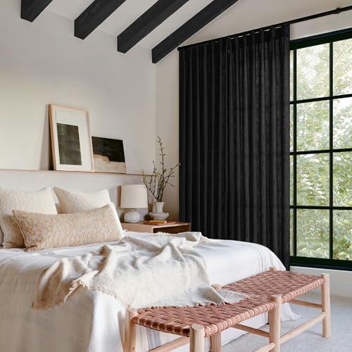 Image of Extra Wide Curtains 70 Inch Width 84 Inches Long for Living Room Black