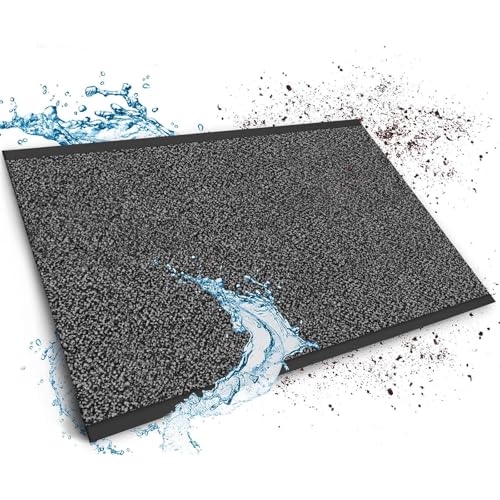 Floordirekt Schmutzfangmatte auf Maß, 200 x 300 cm, Anthrazit-Schwarz, Fußmatte, Türmatte Eingangsbereich, Fußabtreter, Türvorleger, Sauberlaufmatte, Meterware, Sky