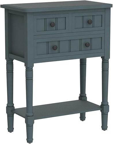 Miniatura 5 de Merax Mesa consola de madera clásica (azul marino para entrada, pasillo, aparador, con cajones de almacenamiento y estante inferior, tipo 7)