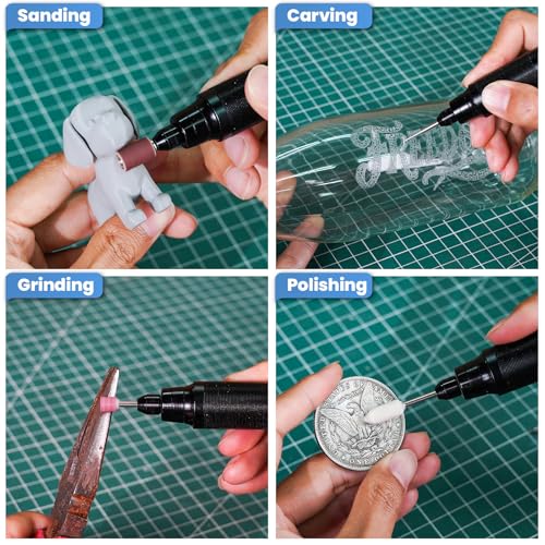 Image of HARDELL Mini Cordless Rotary Tool Kit with 35 Accessories, Brushless Motor, 38000 RPM, 6-Speed Digital Display, for Polishing, Sanding, Engraving, Drilling, 3D Printer, DIY Crafts (Black)