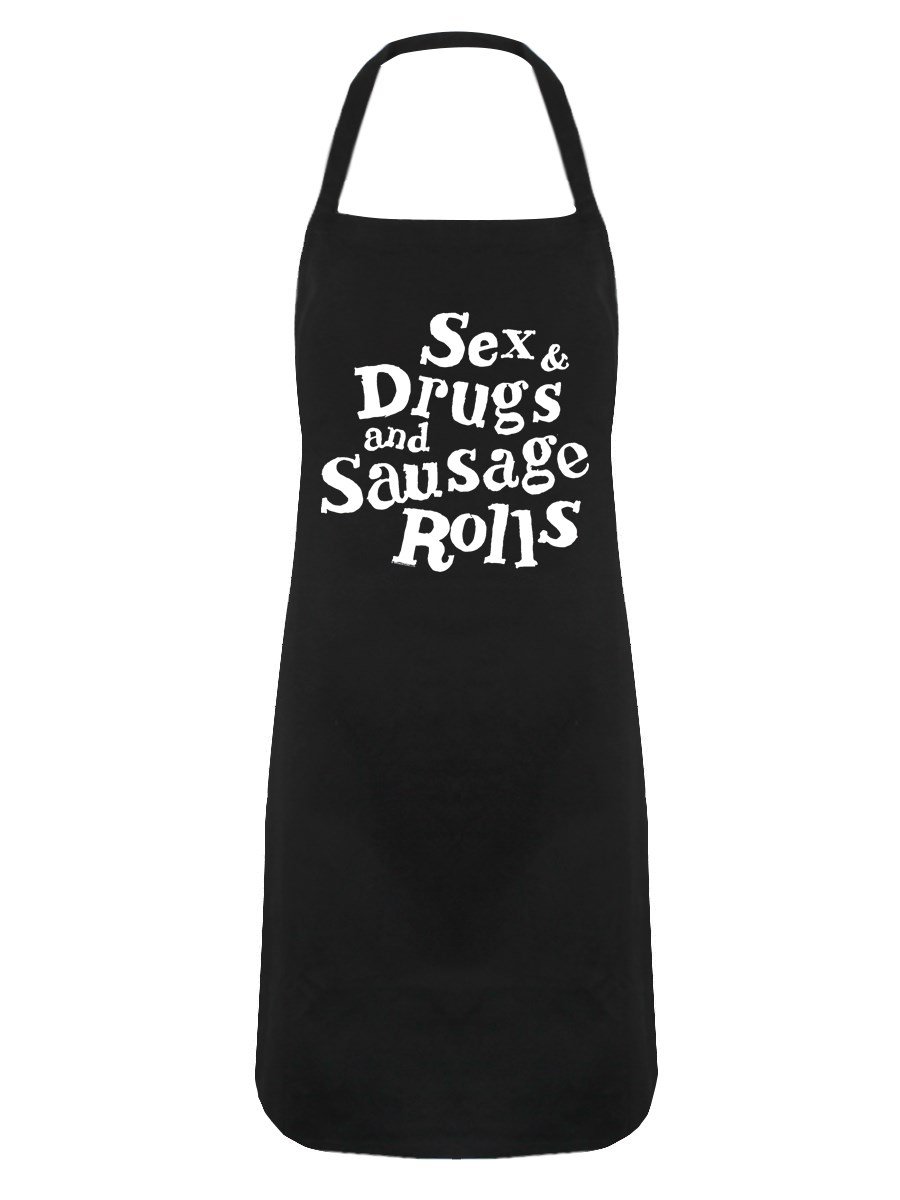 Grindstore Black Sex, Drugs & Sausage Rolls Apron