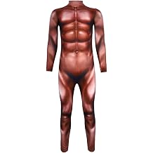 Printed Muscle Suit High Neck Muscle Bodysuit Adult Clothing for Cosplay