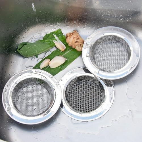 2 Stück abflusssieb, abflusssieb küchenspüle, Abflusssieb Edelstahl Rostfrei, Waschbecken Sieb Abfluss Spüle, für Küche Netto Senke, Bad Bodenablauf, Dusche Abfluss(7.8CM)
