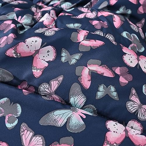 Girl Winter Dress Coats Hooded Fleece Jacket Warm Outwear with Printing 𝗪aterproof Heavy Parka Hooded (NY2, 6-7 Years)4