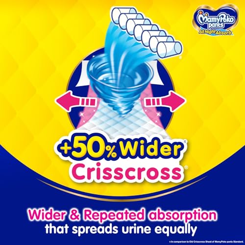 Image of Mamypoko pants All night absorb| Pant Style Baby Diapers Small Size(S), 56 Count, Ideal for 4-8Kgs|1 Diaper= Upto All night Absorption|Wider Crisscross Sheet|Gentle Coco Care| 12hr Leakage Protection| Prevents Heaviness.