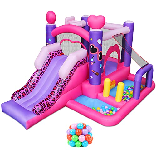 Black Friday - 50% OFF RETRO JUMP Inflatable Bounce House, 6-in-1 Jump & Slide Bouncy House for Kids Outdoor W / Large Ball Pit, Princess Bounce House with Blower for Girls Party - Carry Bag, Repair Kit, Stakes Included Black Friday - 50% OFF RETRO JUMP Inflatable Bounce House, 6-in-1 Jump & Slide Bouncy House for Kids Outdoor W / Large Ball Pit, Princess Bounce House with Blower for Girls Party - Carry Bag, Repair Kit, Stakes Included