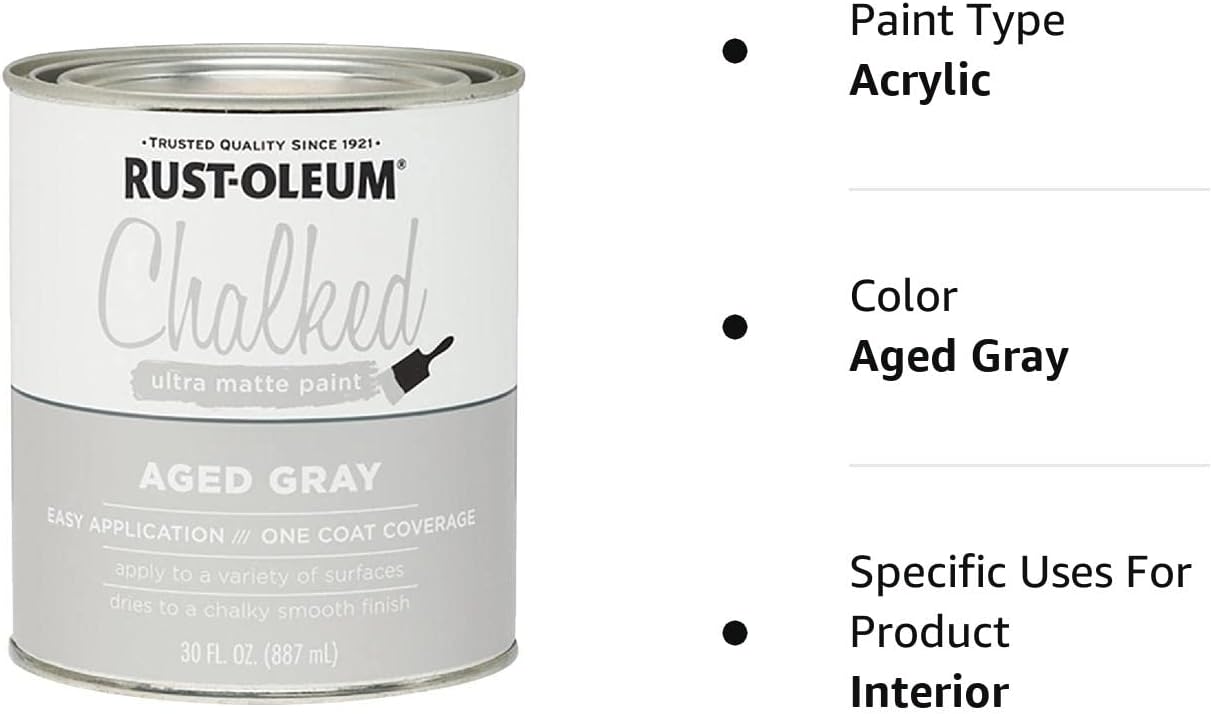 Rustoleum 285143 30 Oz Aged Gray Chalked Ultra Matte Paint
