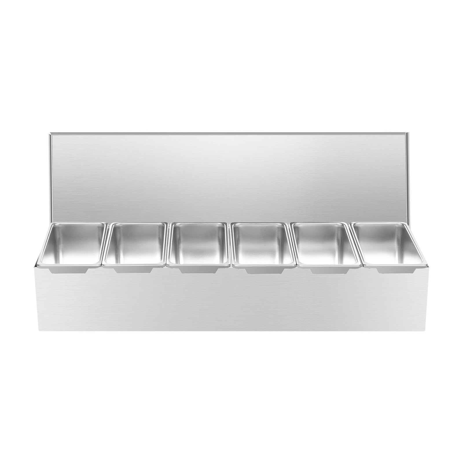 WDRENTOOL Condiment caddy stainless steel 6 compartments,condiment holder