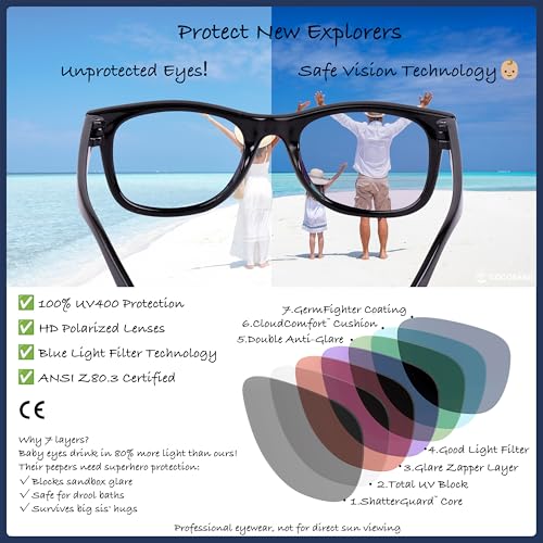Image of Flexible Polarized Baby Sunglasses with Strap | UV Protection, Bendable, For Toddler Infant Newborn Girl Boy, Age 0-24 Months
