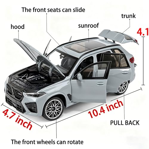 Auto a escala 1:24 BMW X5M modelo metálico miniatura 5