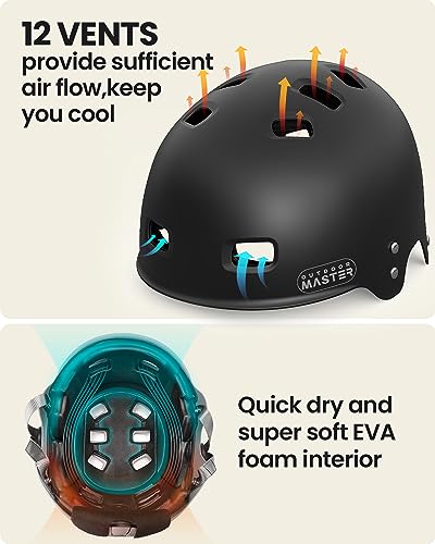 Image of OutdoorMaster Kayak Helmet, Wakeboard Helmet Whitewater Helmet Men Women, Water Helmet with Ear Pads, Surf Helmet 12 Vents Dial Fit Adjustment Longboard Helmet, Perfect for Kayaking, Boating