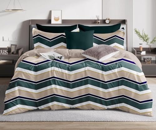 Image of The Royal King Collection 350 TC King Size Bedsheet with 2 King Size Pillow Covers| Beautiful Designer Flat Sheet | Luxury Soft Sheet (3pcs Set) |108x108 inches. (Multicolor-6615)