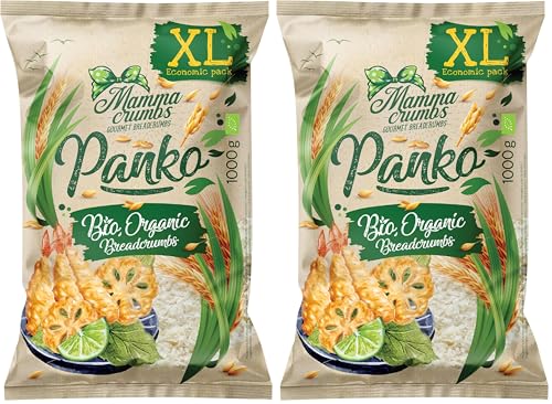 MAMMA CRUMBS Pan rallado Panko ecológico - 1 x 1 kg (Paquete de 2)