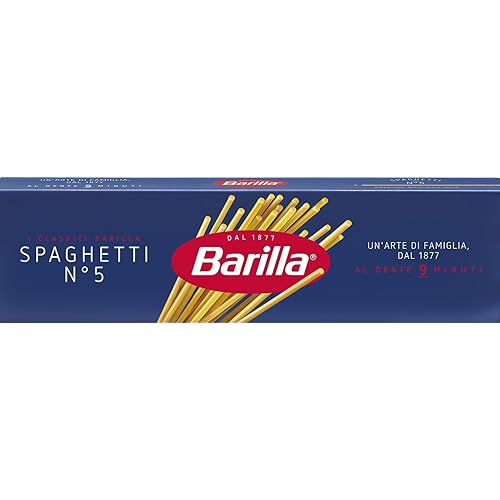 Barilla Spaghetti N.5 di Semola di Grano Duro, I Classici, Tempo di Cottura 9 Minuti, Confezione da 500g