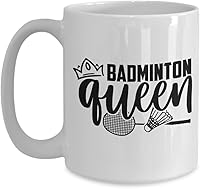 Vista 1 de Badminton Queen mug, Badminton Queen pride mug, Badminton Queen's favorite mug, Badminton lover gift, Birthday Christmas Gift Idea