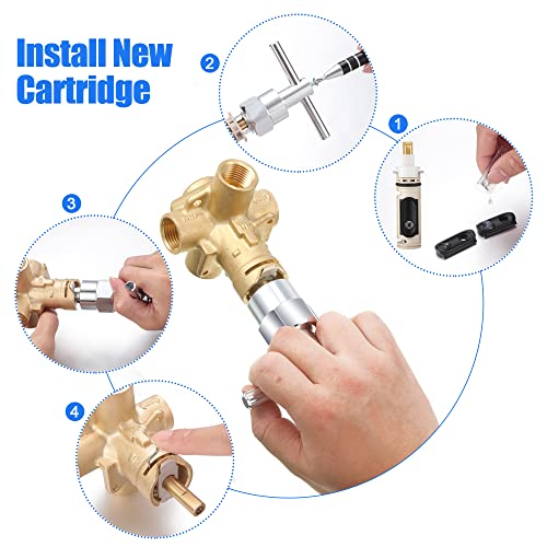 1222 Replacement Cartridge with Clip & Puller Compatible Moen, Positemp