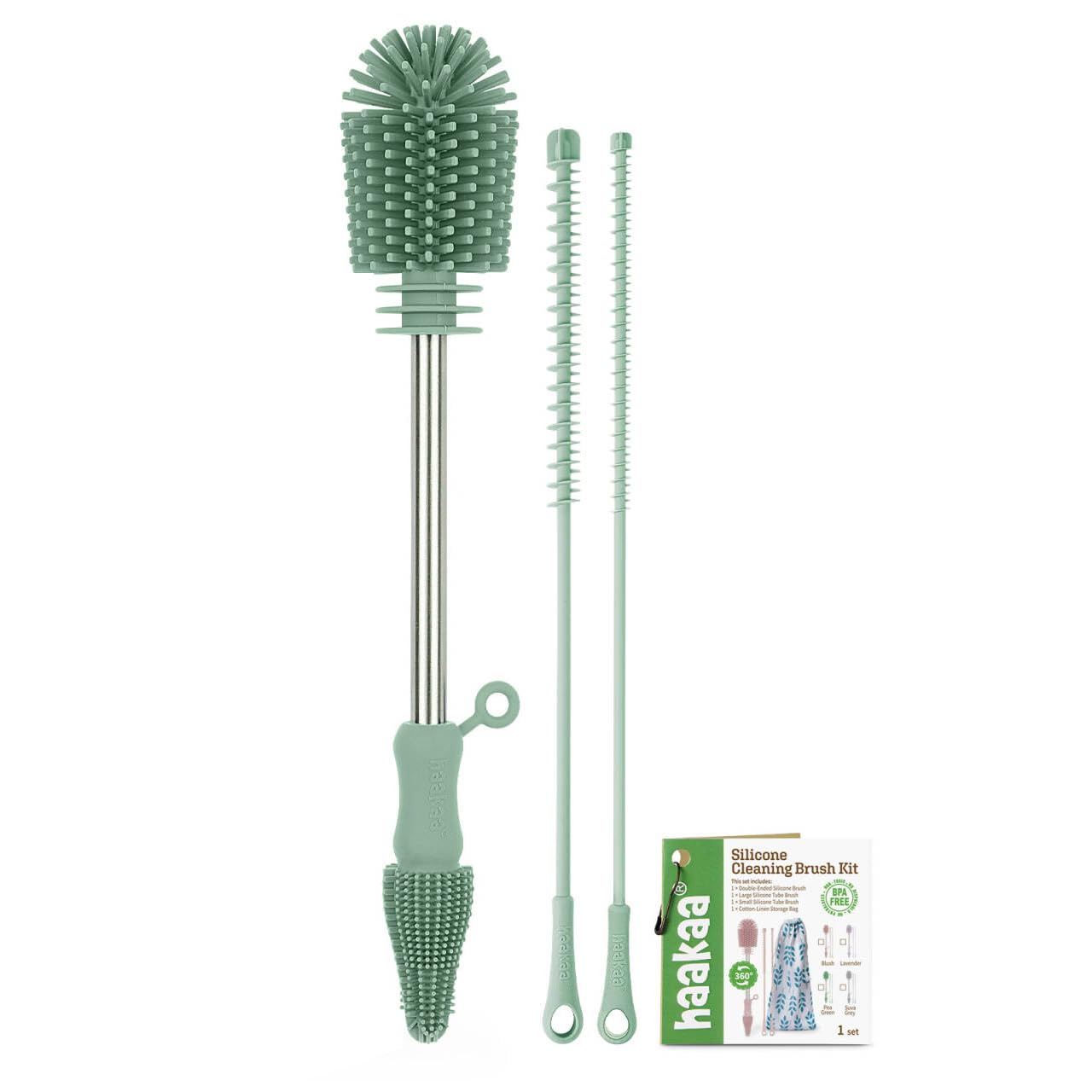 Brosse De Nettoyage Silicone Haakaa Double Face - Pour Biberons, Tire-lait, Accessoires Bébé