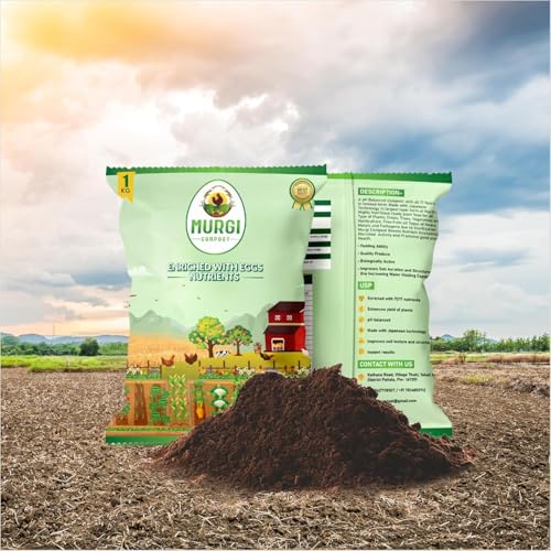 Image of 1KG Organic Potting Soil Mix for Plants| Odorless Murgi Compost Khad Fertilizer for Home Garden | Nutrient Rich Chicken Manure with 17 Essential Nutrients| Indoor & Outdoor Plants (1KG)