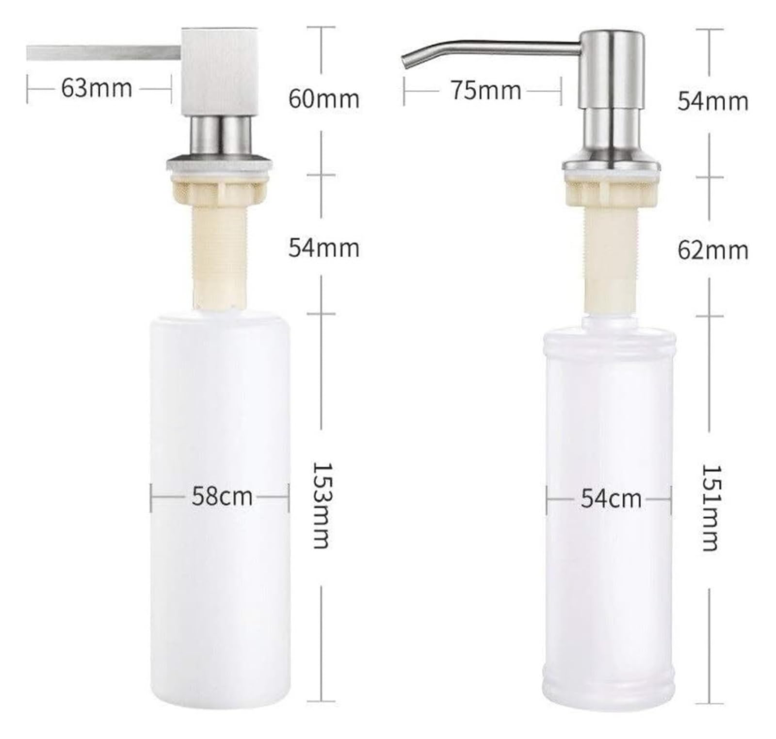 Dispensador De Jabón De Cerámica, Botella De Loción Recargable, Dispensador De Jabón Dispensador De Jabón Botella De Detergente De Cocina Cabezal De Bomba De Acero Inoxidable Prensa Dispensador De Líq