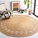Safavieh NF364A-4R Fiber Collection Natural Jute Round Area Rug, 4'