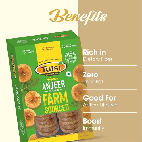 Image of Tulsi Afghani Anjeer Zaika 250g | Dried Anjir | Dry Figs | Healthy Snack | Rich Source of Dietary Fiber | Dry Fruits in Fresh