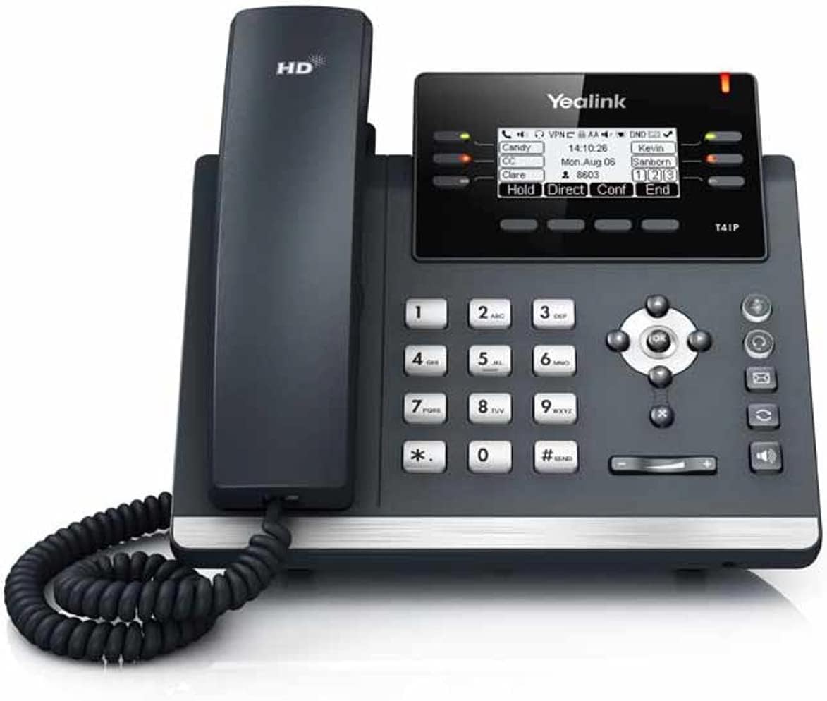 Yealink Ultra-Elegant IP Phone SIP-T41P PoE, Power Supply Not Included (Certified Refurbished)