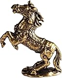 Thai Sawasdee Brass Leaping Horse Decor Statue Figurines, 3x1x3 cm, Thai Amulet Feng Shui Animal Ornament for Home and Office Decor, Ideal Souvenir Gift