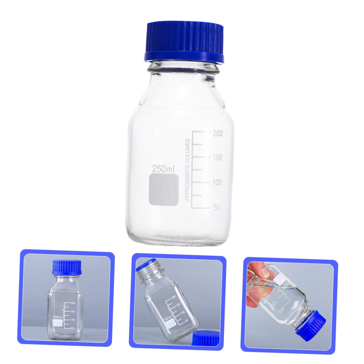 Ciieeo 3 Sätze Reagenzflasche Flaschen Für Chemische Reagenzien Graduierte Laborflasche Reagenzienflasche Mit Schraubverschluss Vorratsflaschen Probenflaschen Glas Transparent 2 Stück * 3