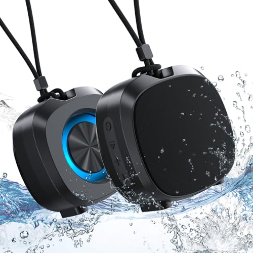 Portable Bluetooth Speakers, RGB Lights TWS Speakers，Wireless IPX5 Waterproof Mini Speaker with Loud Stereo Sound,15 Hours Playtime, Rechargeable Battery, Black.