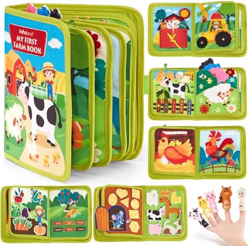 hahaland Libro Montessori 1 año - 20 en 1 Busy Board de Actividad...