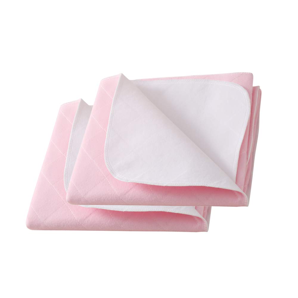 Beedsooth Set di 2 Assorbente Impermeabile Coprimaterasso, Lavabile Incontinenza Protezioni Materasso Foglio per Bebè Bambini Adulti Animale Domestico, Anziane - Rosa, 70x90cm