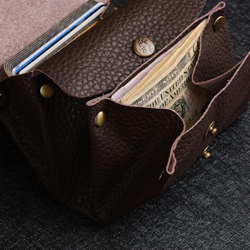 Handmade Women’s Leather Wallet – Soft Genuine Leather, Compact and Stylish Wallets for Women, Elegant Ladies Wallet with Slim Design, Durable and Perfect for women (Dark Brown)2