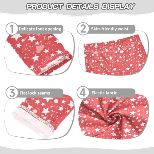 KLL Red Stars Little Girls Basic Leggings Casual High Waisted Athleisure Pants Exercise3