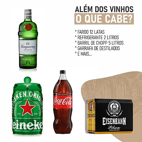 Bolsa Térmica Dagg Porta Vinho Wine Bag Para Bebidas Impermeável 4 Garrafas Taças Com Alça Premium