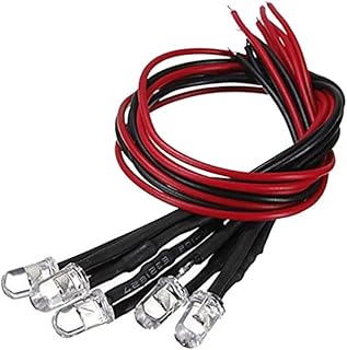 OUNONA Paquete De 50 Perlas De Luz Led De 12 V 5 Mm Precableadas Para Juguetes Y Coches Rc Color Verde Fácil Instalación