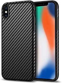 Tasikar Compatible with iPhone X Case/iPhone Xs Case Good Grip Slim Carbon Fiber
