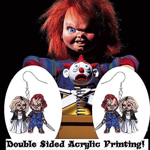 Evil Doll Bride Earrings for Women. Evil Red Haired Serial Killer Doll Earring3