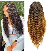 PIB 32” Single Full Lace Braid Wig – Micro Boho Peruvian Deep Wave Box Braided Wig, Knotless Brai...