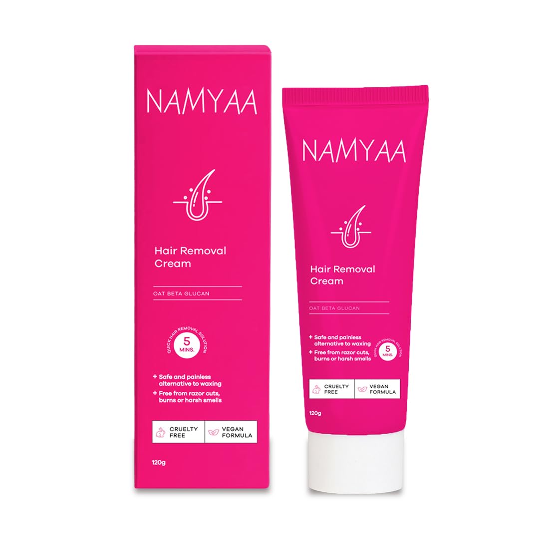Namyaa Hair Removal Cream For Women 120gram | Suitable For Legs, Underarms, Bikini Line, Arms | Pack of 1