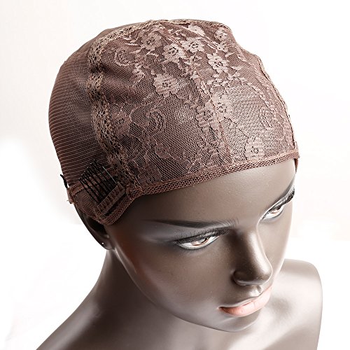 Bella Hair Glueless Wig Caps for Making Wig with Combs and Adjustable Straps Swiss Lace Brown Large Size