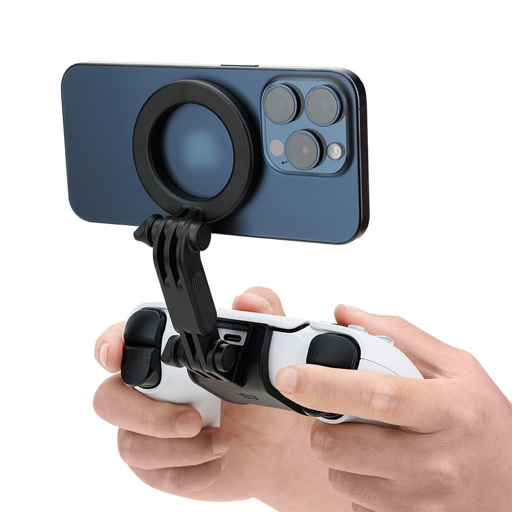 KIWIFOTOS: clip di fissaggio per controller PS5, clip magnetica per giochi su cellulare, supporto regolabile per cellulare per il controller DualSense di PlayStation 5