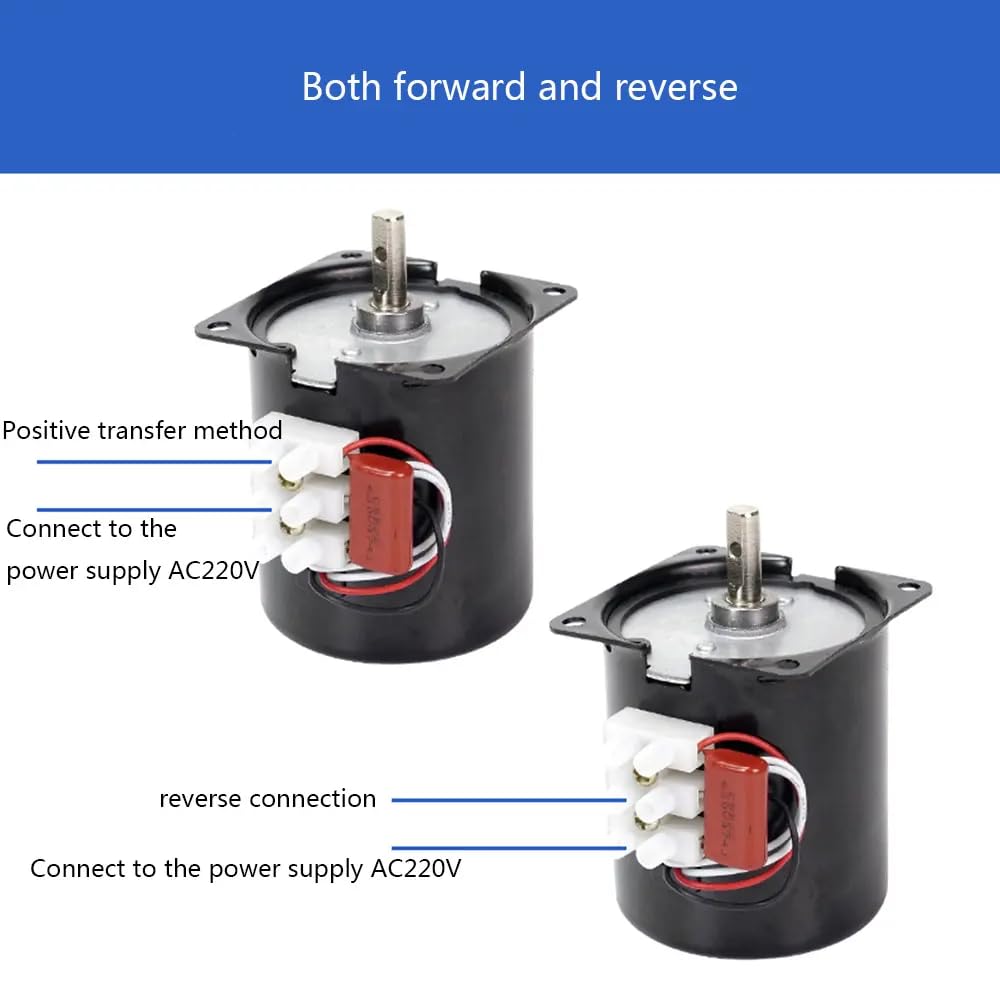 Unique India 68KTYZ 220V AC 28W Synchronous Gear Motor 2.5rpm - Image 6 thumbnail