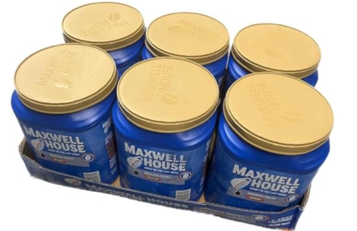 Maxwell Original Medium Roast Ground Coffee 43.1 oz, Case of 6 pack. Breakroom supply