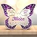 GLEEVERA Niece Gifts from Auntie Aunt, Birthday Gifts for Nieces from Aunt, Graduation Mothers Day Valentines Christmas - Butterfly 5x3.8 IN Acrylic Decorative Plaques