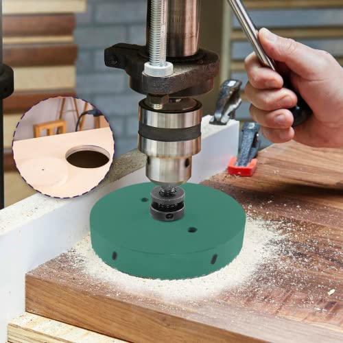 Image of 6 3 /8 Inch / 162mm Hole Saw with Arbor, 6.375 Inch Hole Saw HSS Bi-Metal Hole Cutter Smoothly Cutting in Cornhole Boards, Plastic, Wood, Fiberboard, Drywall