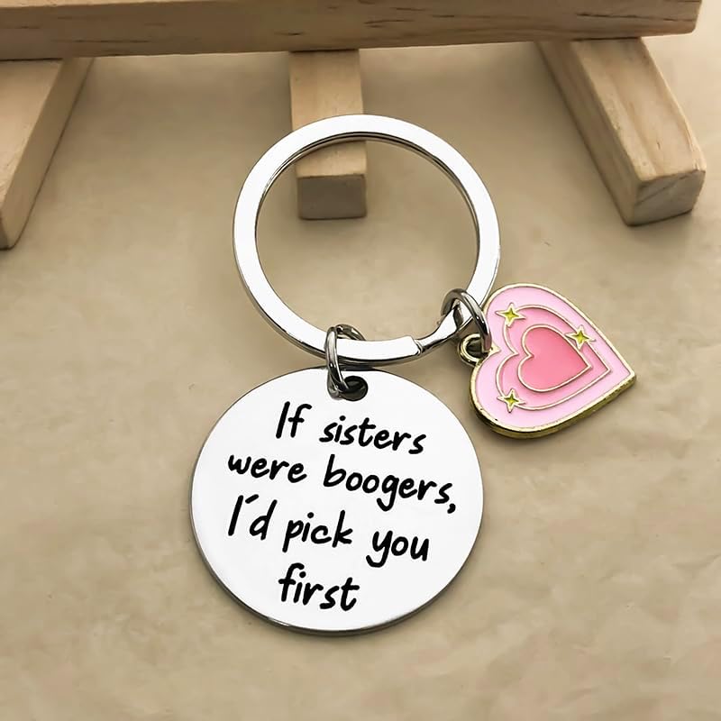 Funny Gifts For Best Sister Birthday Gifts From Women Man Christmas Valentines Graduation Jewelry Present From Sisters Brother Ideas If Sisters were Boogers Keyring - Image 5